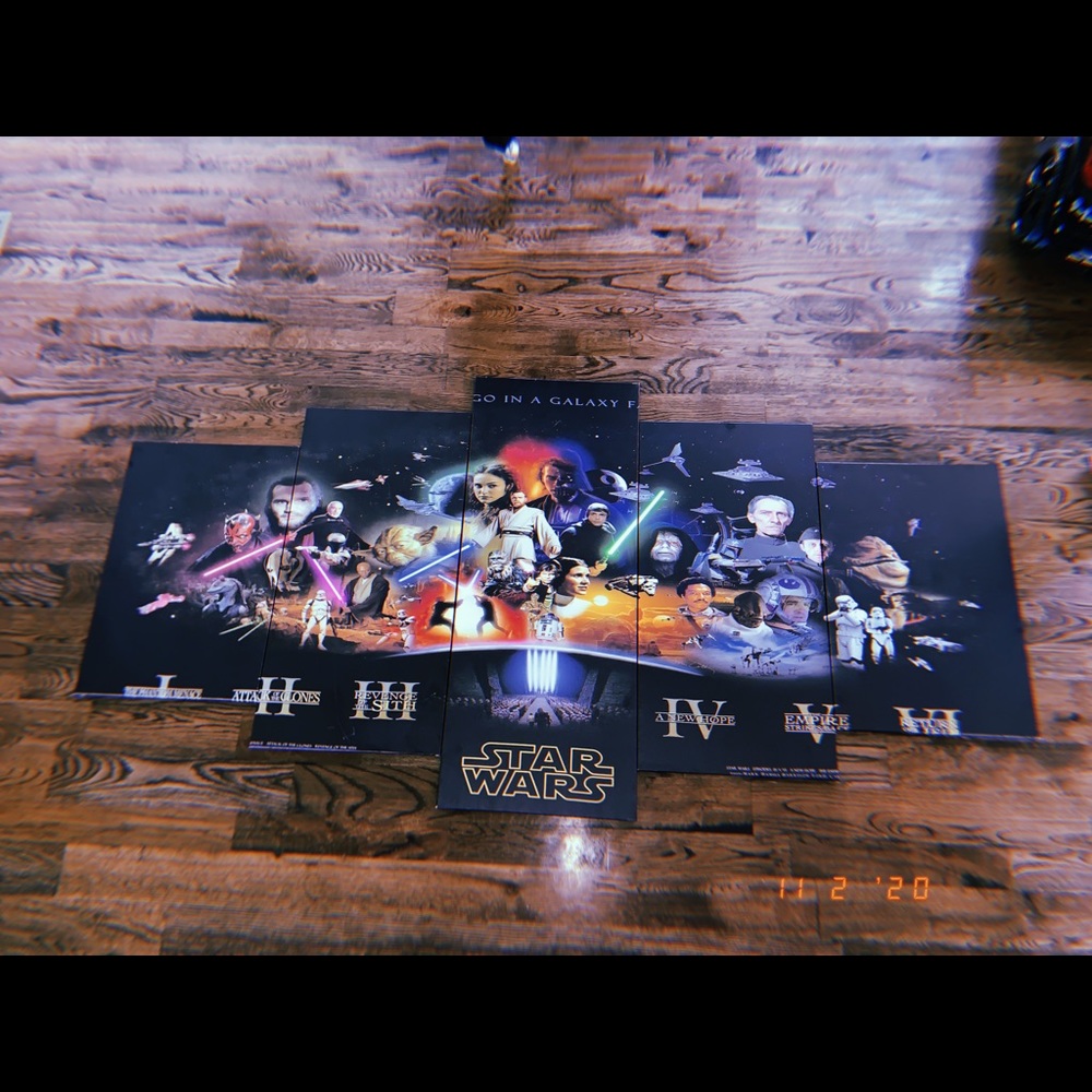 Five tiered panel Star Wars canvas art